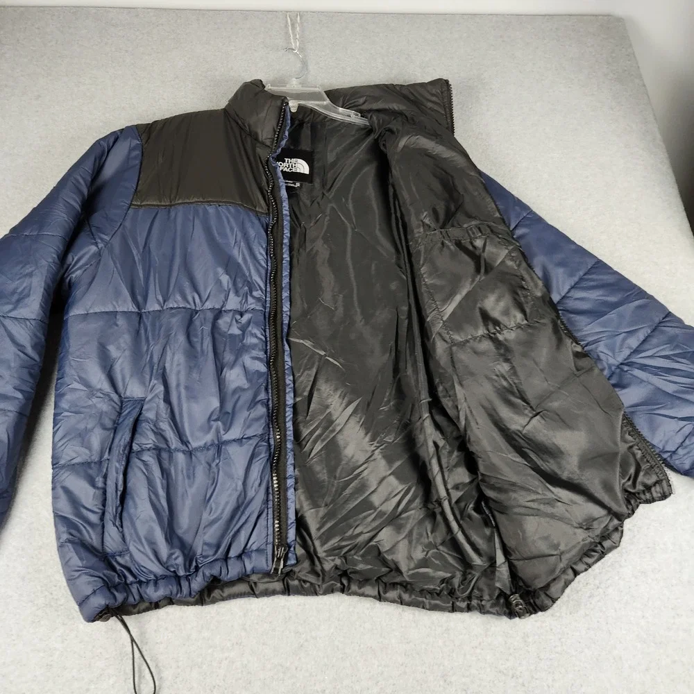 The North Face Puffer Jacket Mens 2XL Blue Quilted Warmth Classic Fit Full Zip